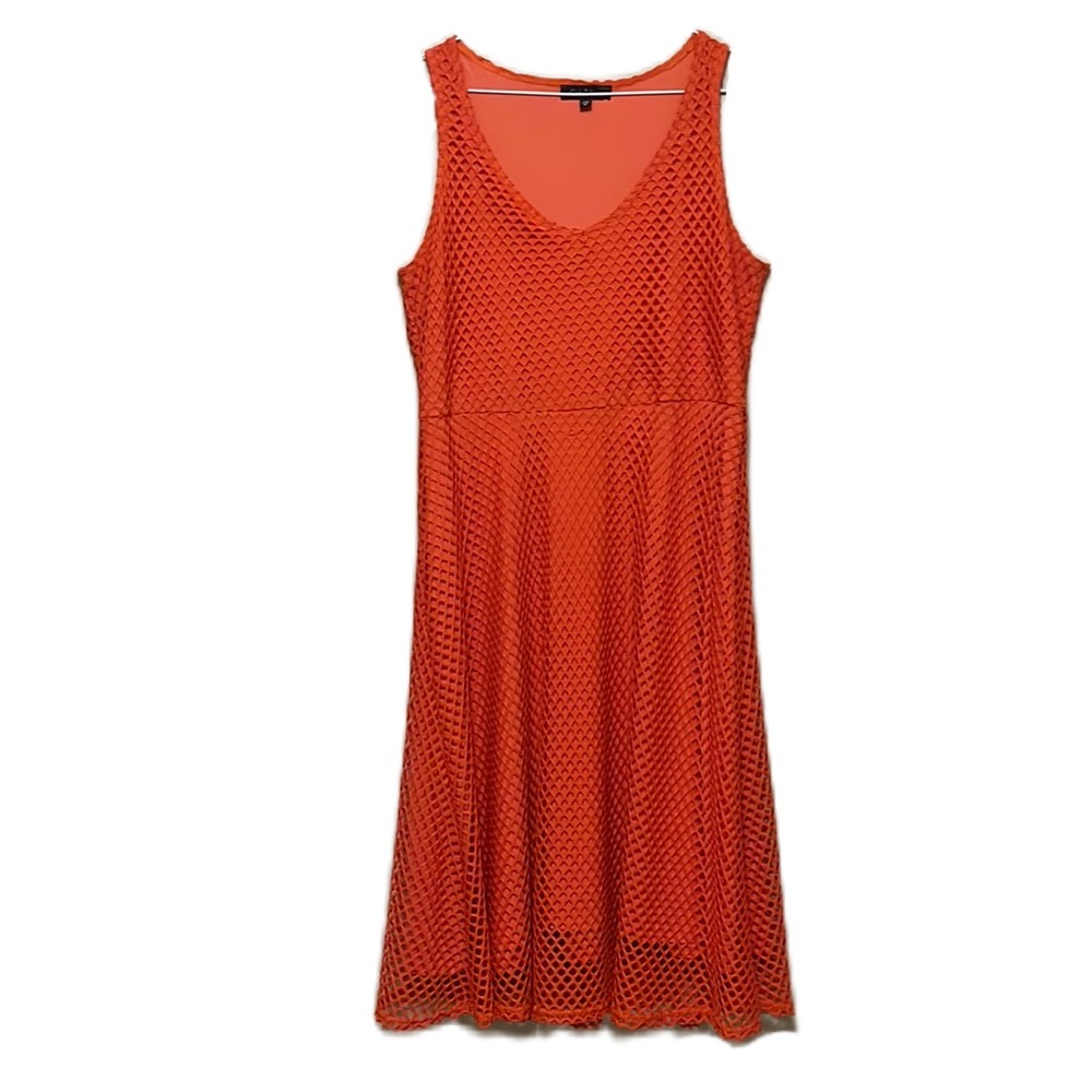 Women’s SLINKY BRAND, Knit, Beachy, Sleeveless Dress, Tangerine Orange, Medium - Picture 1 of 5